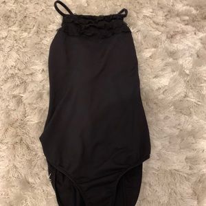Black Bloch ruffle leotard girls.